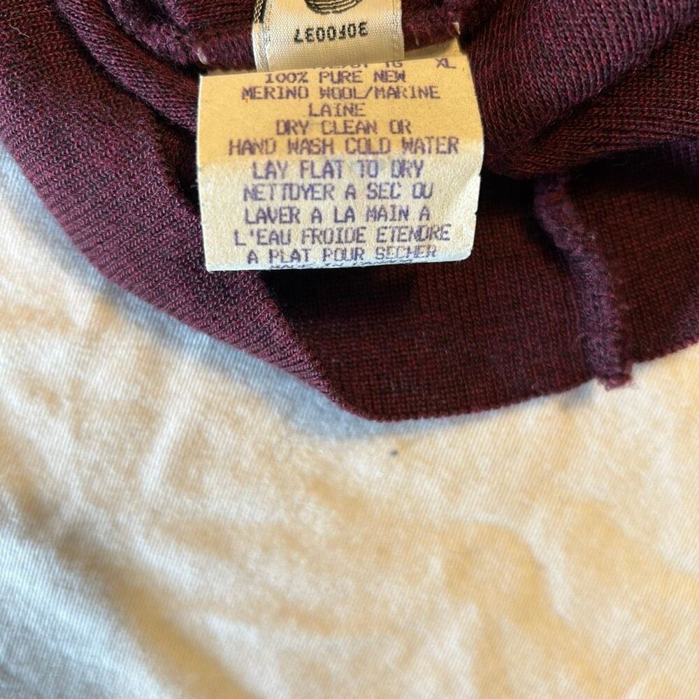 Tundra Canada Virgin Merino Wool Polo Sweater | Men’s XL | Burgundy - Picture 4 of 9